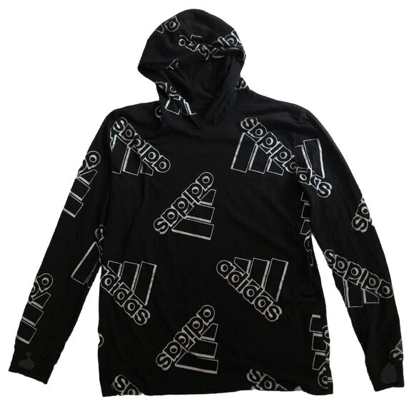 Adidas AA7302 Black Double Exposed Hoodie Tee Womens Size Small - Picture 6 of 12